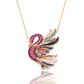 Pink Swan Silver Necklace