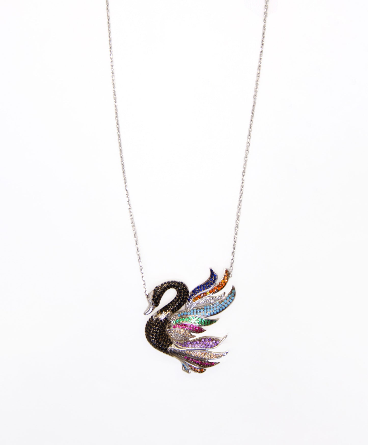 Black Swan Silver Necklace