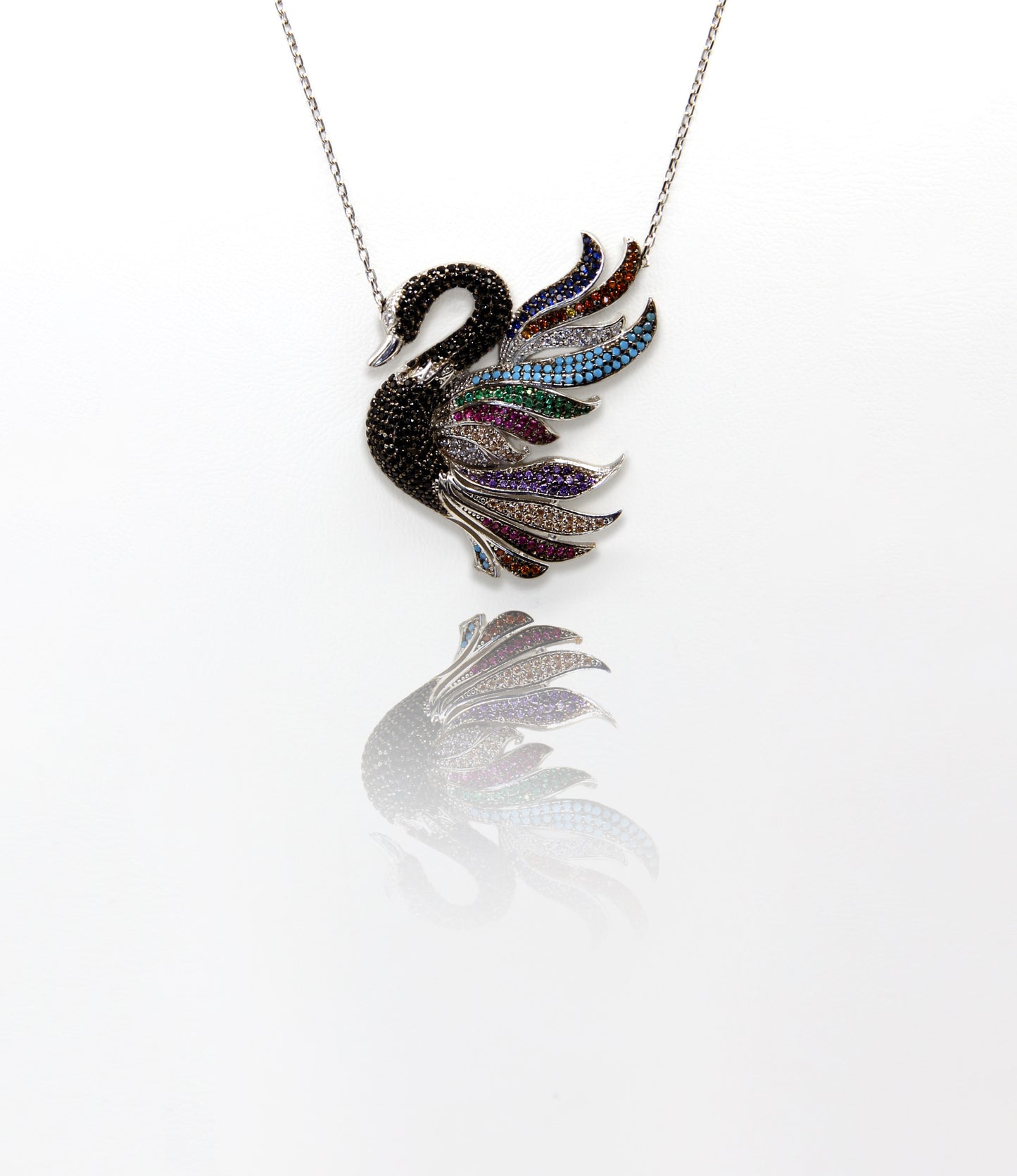 Black Swan Silver Necklace