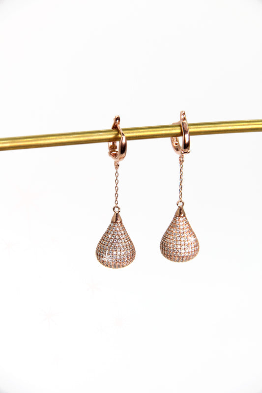 Champagne Drops Silver Earrings