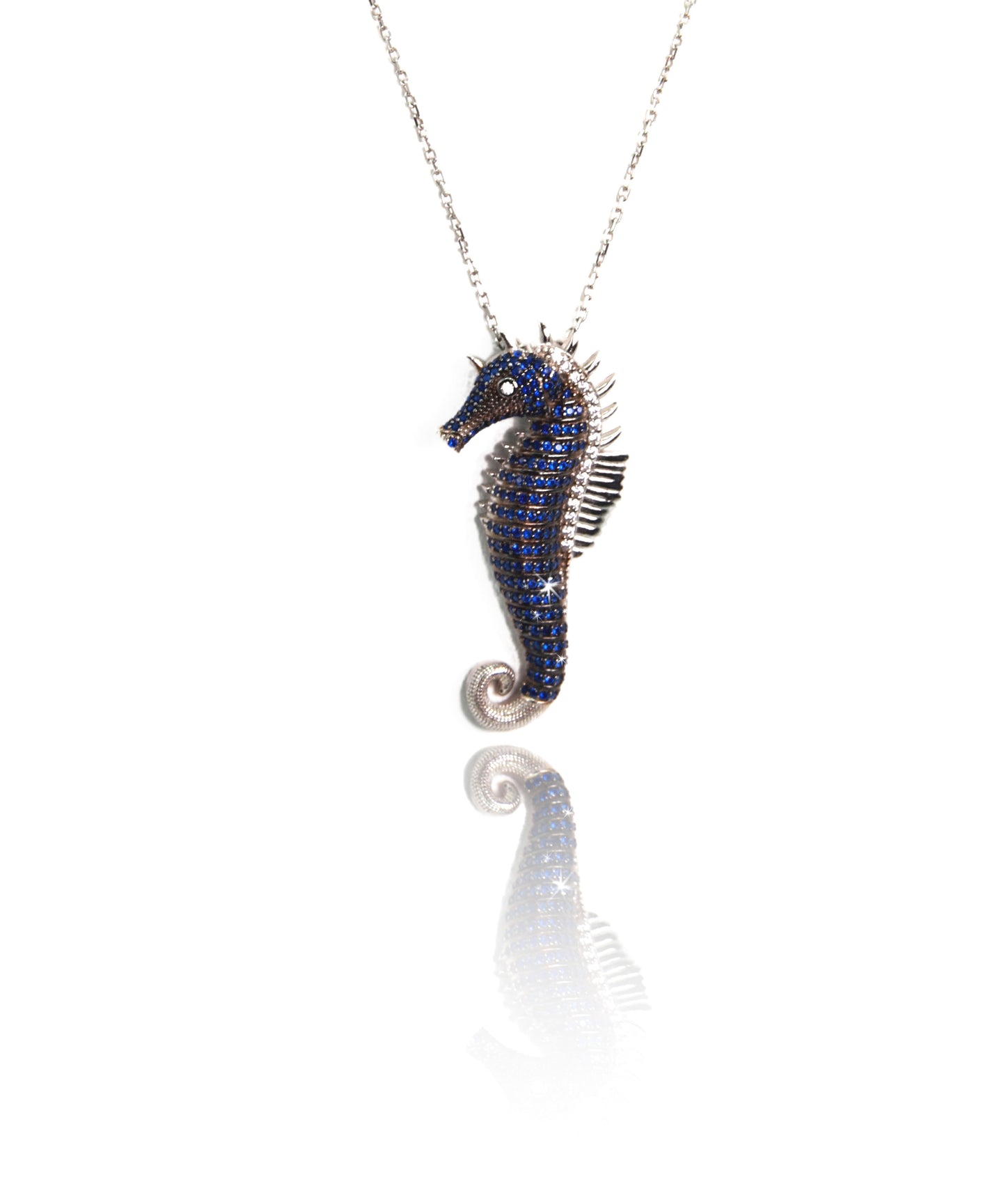 Monogamy Blue Silver Necklace