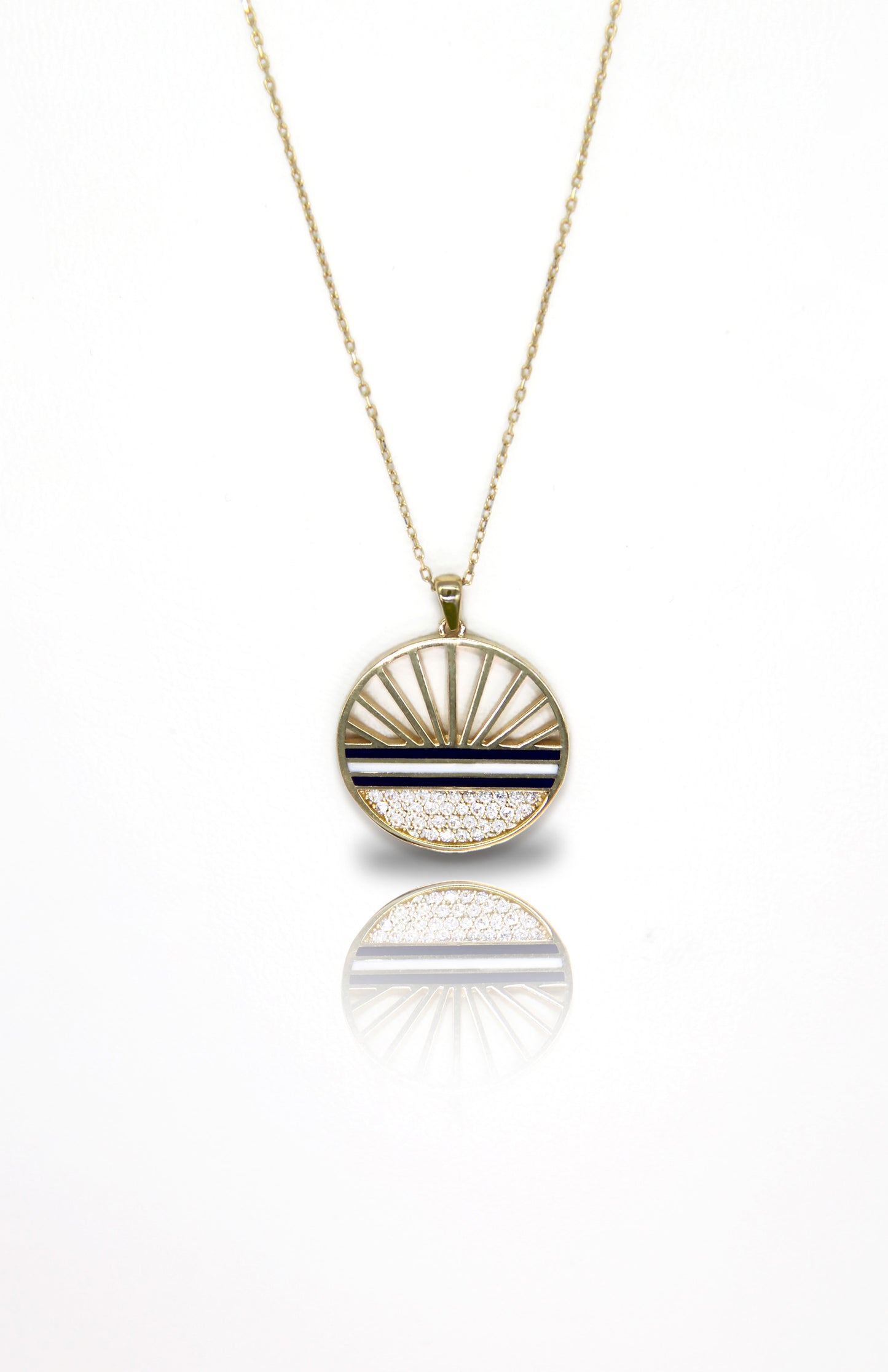 Art Deco MOON Gold Necklace