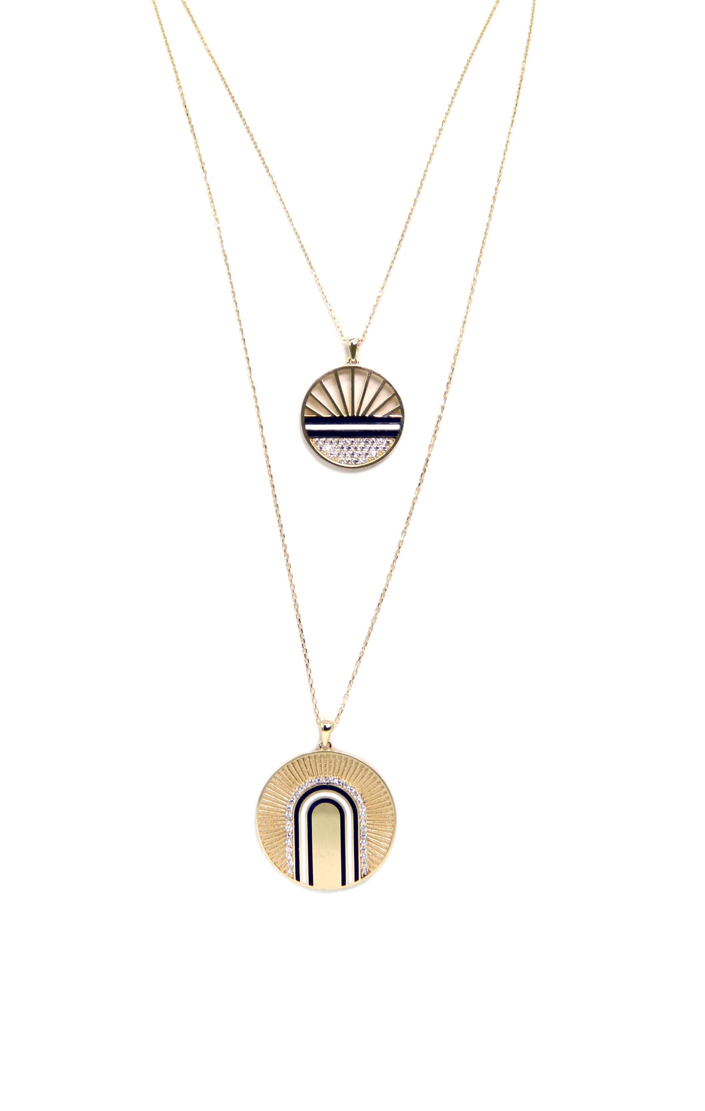 Art Deco MOON Gold Necklace