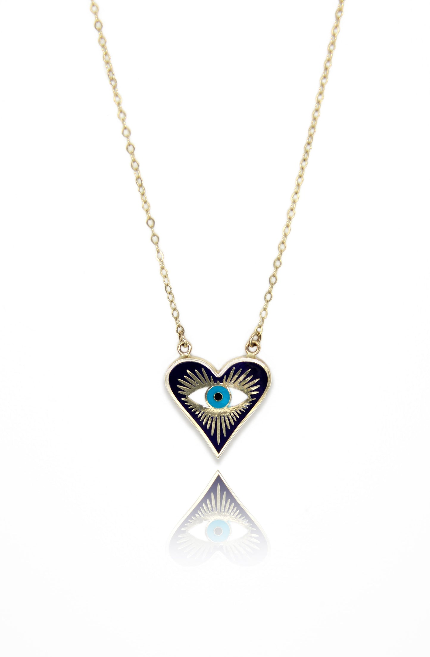 Evil Eye Heart Gold Necklace