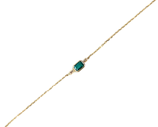 Dainty Green Gold Bracelet