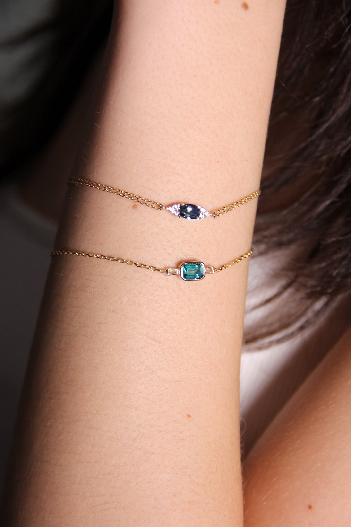 Dainty Blue Gold Bracelet