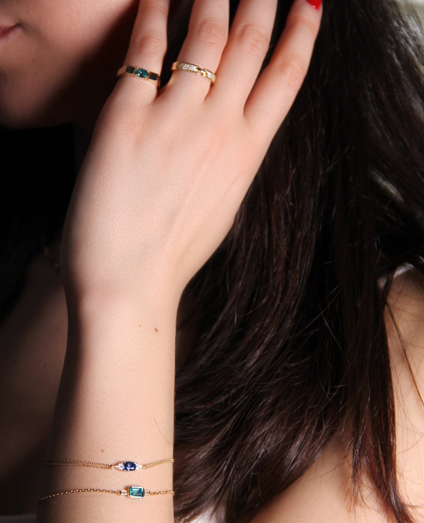 Dainty Blue Gold Bracelet